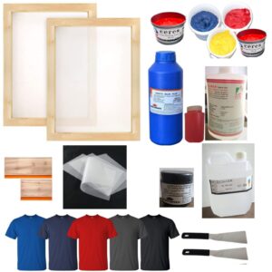 Screen Printing Combo Kit for T shirts  (Pack of 31 pcs) with Frames, Colors, Reducers, squzee, emulsions-Rs8120/-