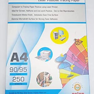 Laser Positive Tracing Paper A4 SIZE -90/95 GSM(250 Sheets)-Ideal for Screen Printing,