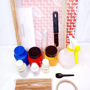 Screen Printing Kit: Wooden Frame 10X12 Inch, Plastisol Ink and Reducer 250ml, squzee 4″ & 6 “(Pack of 12 pic)